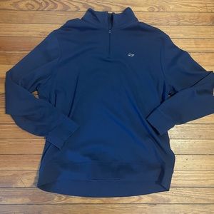 Vineyard Vines Pima Cotton Mens 1/4 Zip Pullover Navy Blue XL